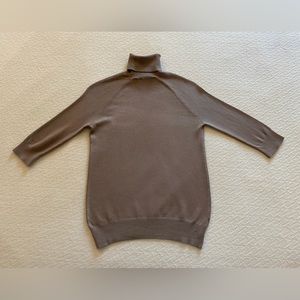 Zara Taupe 3/4 Sleeve Turtleneck Sweater